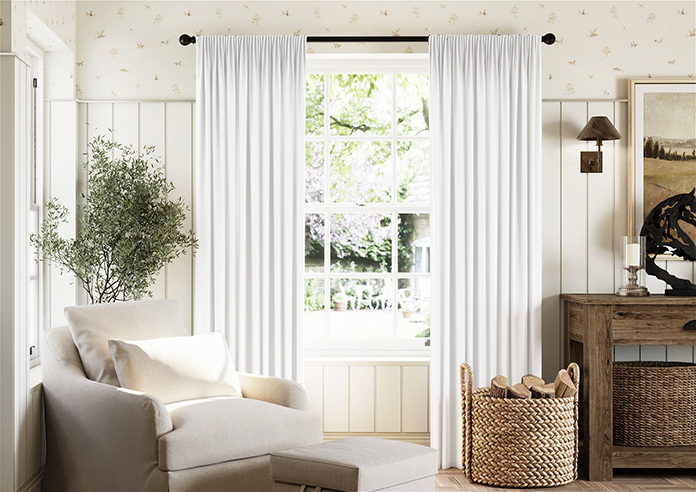 Menton, Pure White - Made to Measure Curtains - Image 3